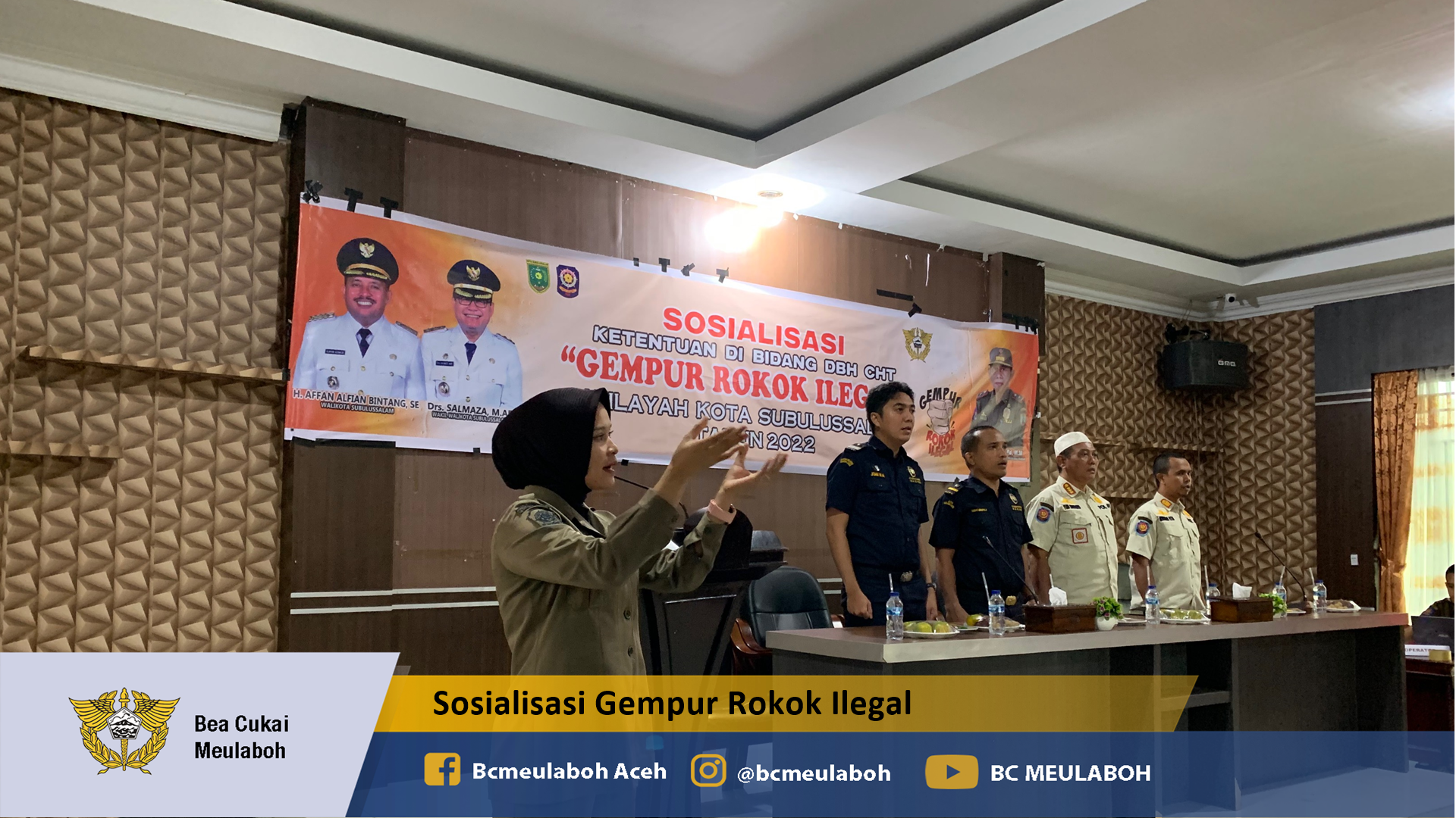 Sosialisasi DBHCHT dan Gempur Rokok Ilegal  di Subulussalam