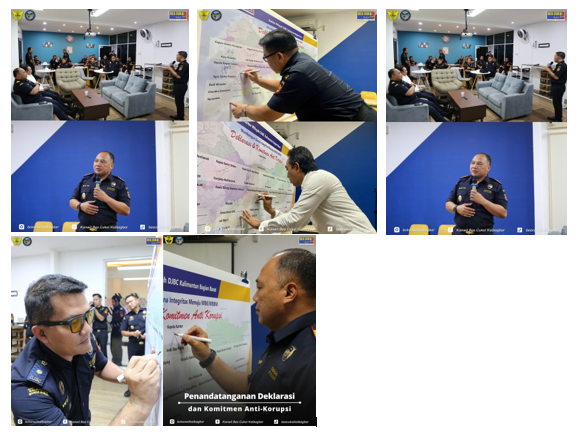 Komitmen Bebas dari Korupsi, Kanwil Bea Cukai Kalbagbar Melaksanakan Penandatanganan Deklarasi