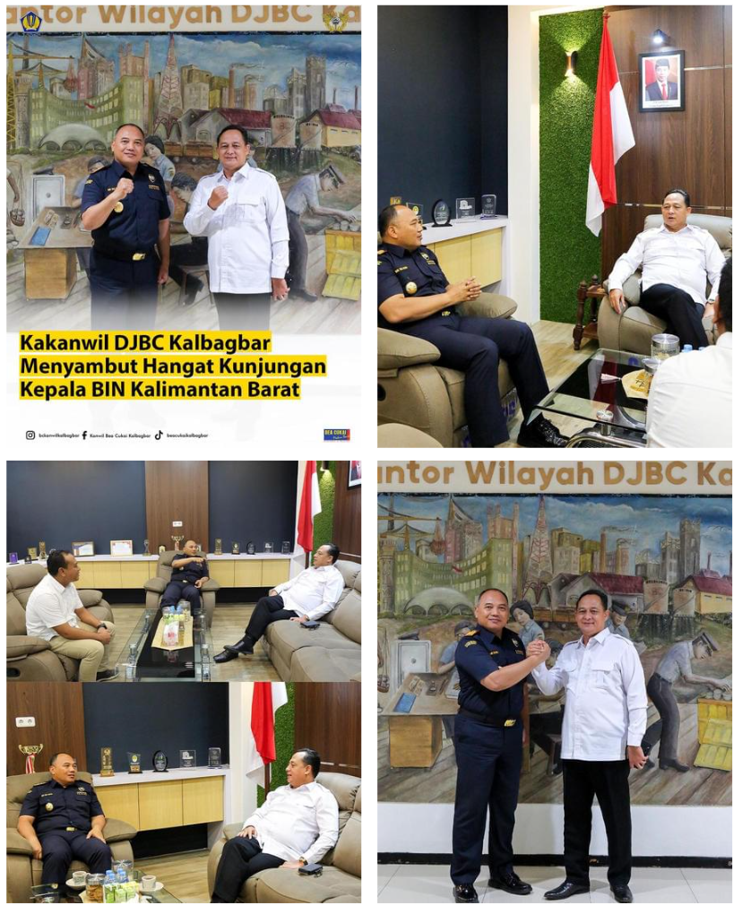 Kakanwil DJBC Kalbagbar Menyambut Hangat Kunjungan Kepala BIN Kalimantan Barat