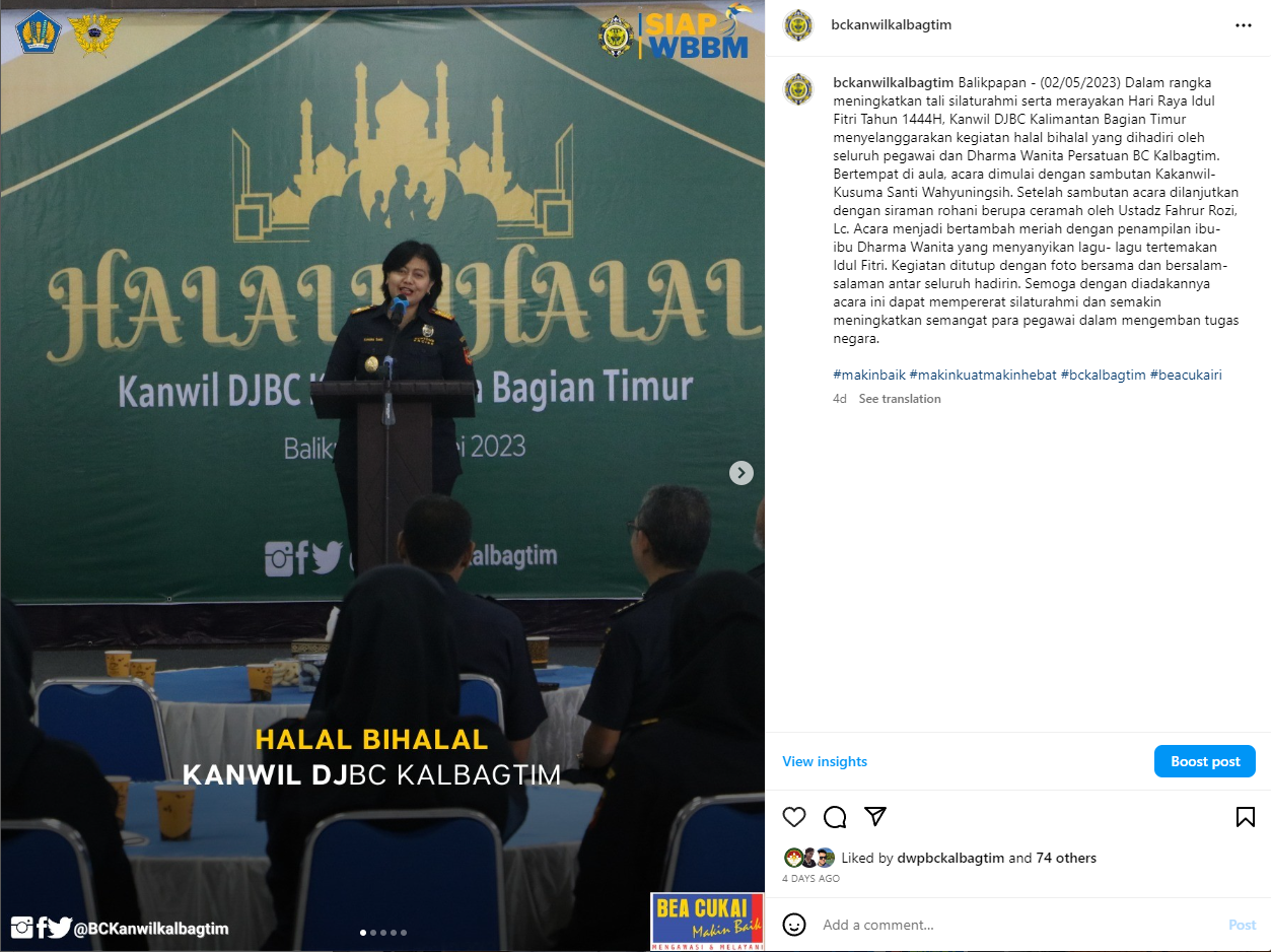 Halal Bihalal Kanwil DJBC Kalbagtim