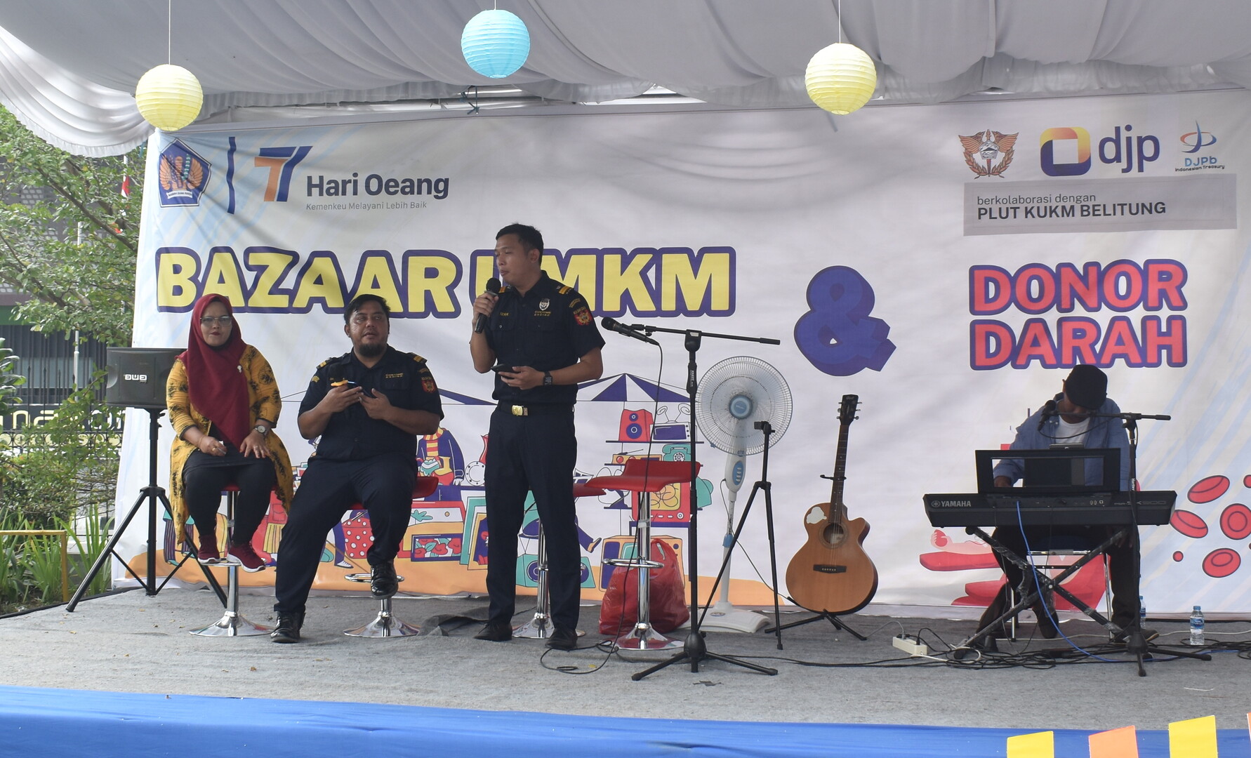 Bea Cukai Tanjungpandan Sosialisasi UMKM di Acara Bazaar UMKM dan Donor Darah