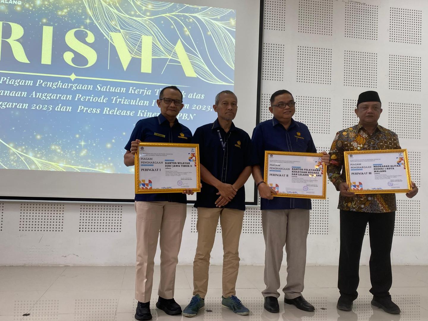 Kanwil DJBC Jatim II Sebagai Peringkat I Satuan Kerja Terbaik atas Kinerja Pelaksanaan Anggaran Periode Triwulan IV Tahun 2023