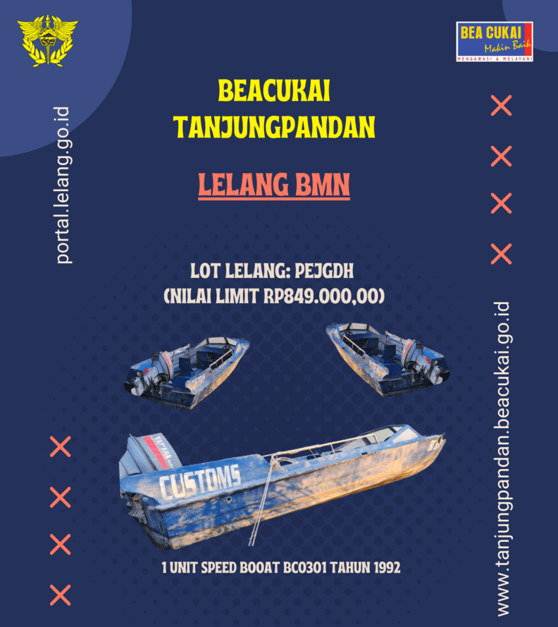 Lelang BMN 1 Unit Speedboat BC0301 tahun 1992