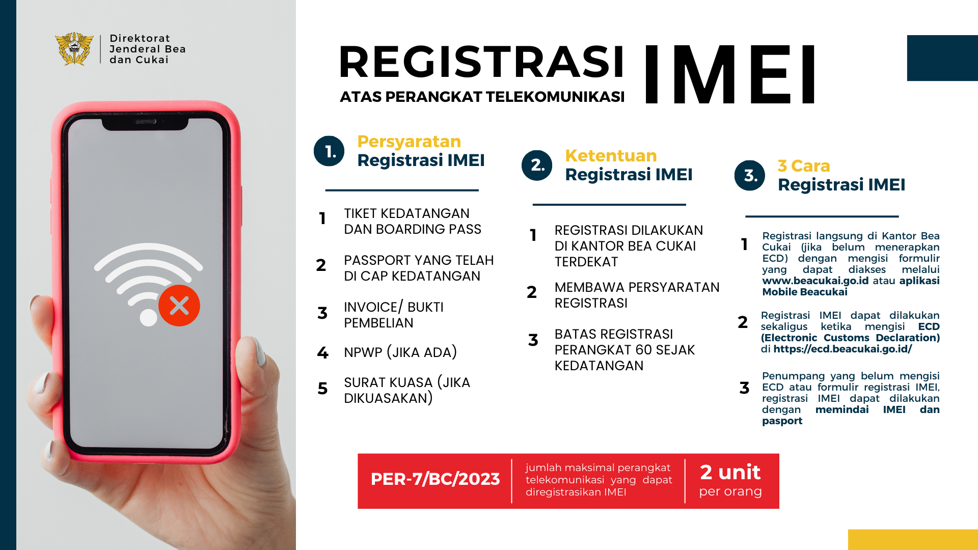 Regiatrasi IMEI Kantor Bea Cukai Labuan Bajo