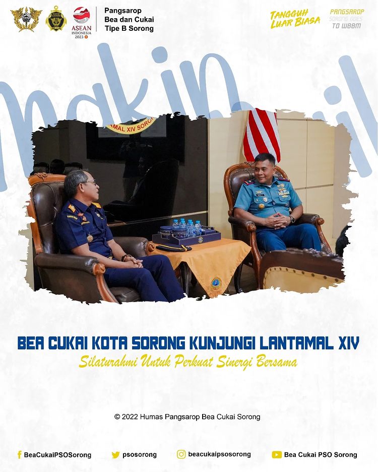 Bea Cukai Kota Sorong Kunjungi LANTAMAL XIV