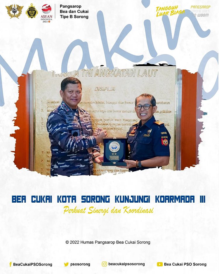 Bea Cukai Kota Sorong Kunjungi Koarmada III