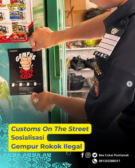 Customs On The Street Sosialisasi Gempur Rokok Ilegal di Sungai Kakap