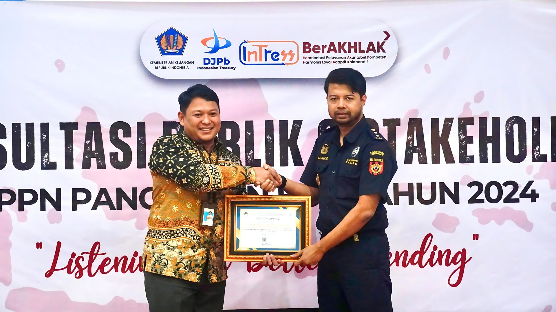 Bea Cukai Pangkalan Bun Terima Penghargaan Terbaik I Implementasi Digital Payment Terbaik dari KPPN Pangkalan Bun