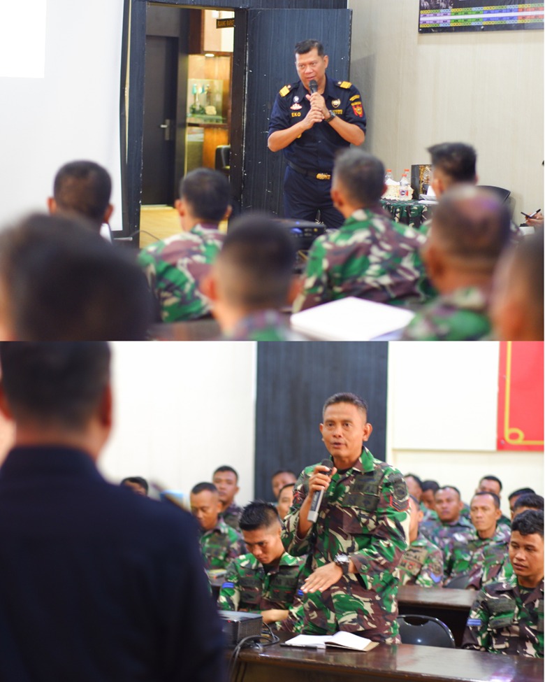 Kenalkan Kepabeanan-Cukai, Bea Cukai Medan Beri Pembekalan Latpratugas Kepada Batalyon Infanteri 8 Marinir
