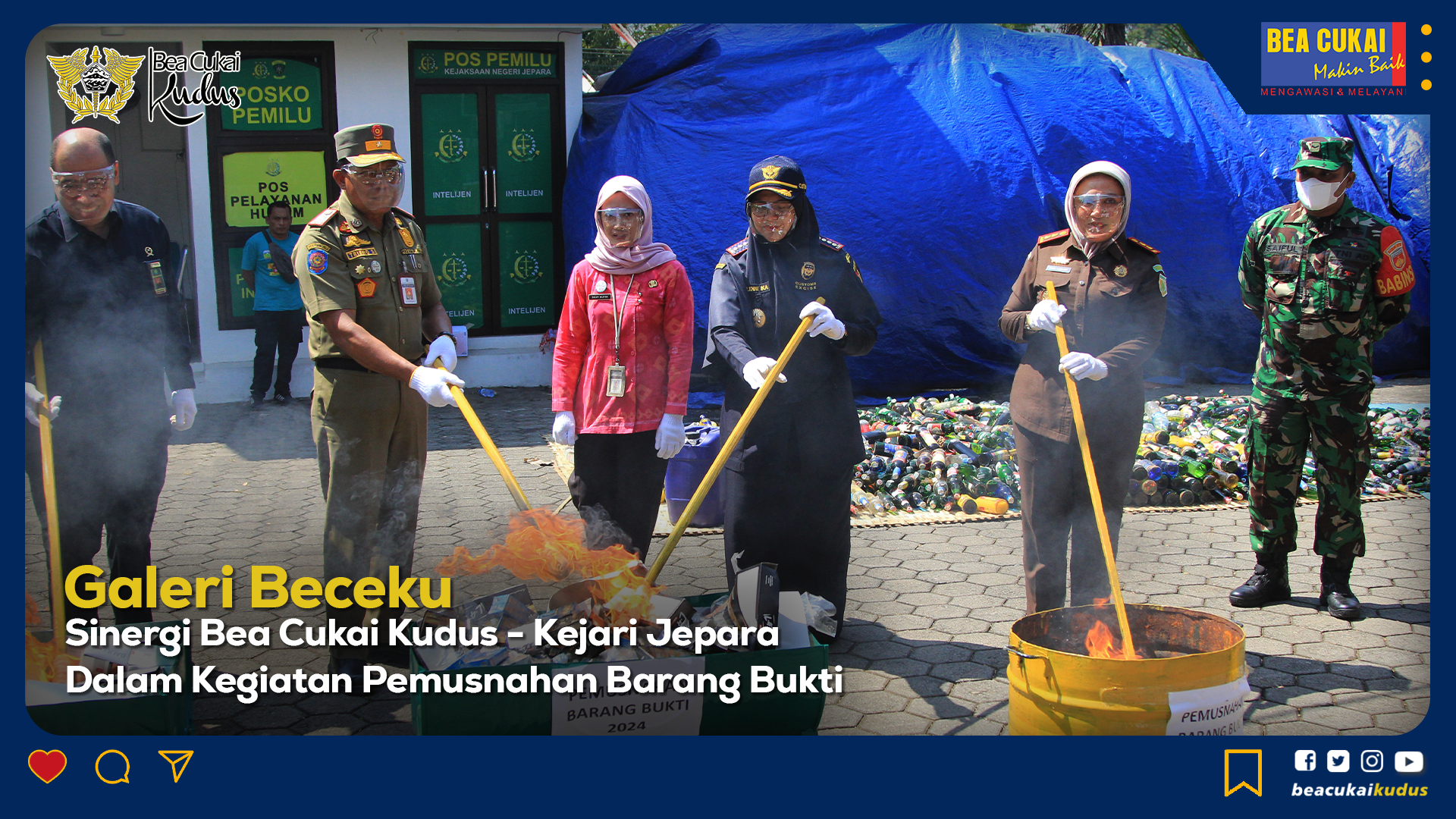 Sinergi Bea Cukai Kudus - Kejari Dalam Kegiatan Pemusnahan Barang Bukti di Jepara