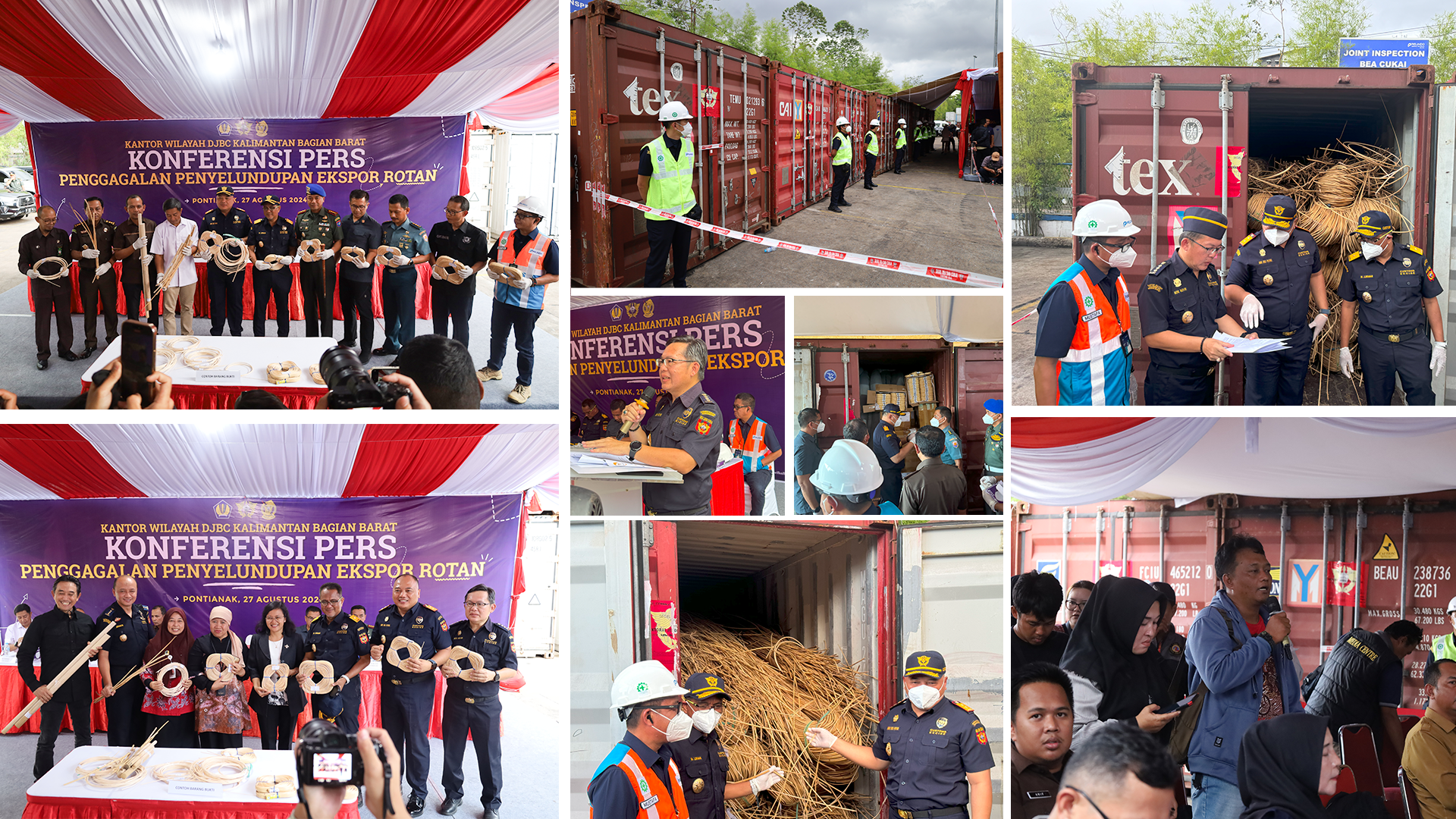 BEA CUKAI KALIMANTAN BAGIAN BARAT  GAGALKAN PENYELUNDUPAN ROTAN TUJUAN CHINA