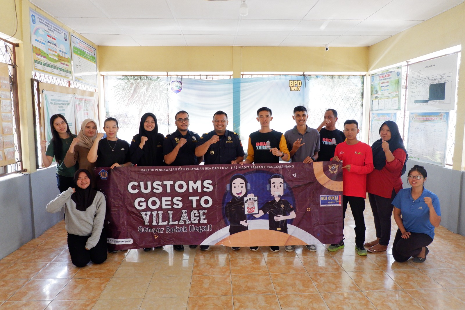 Bea Cukai Pangkalpinang Sosialisasikan Gempur Rokok Ilegal di Desa Rebo