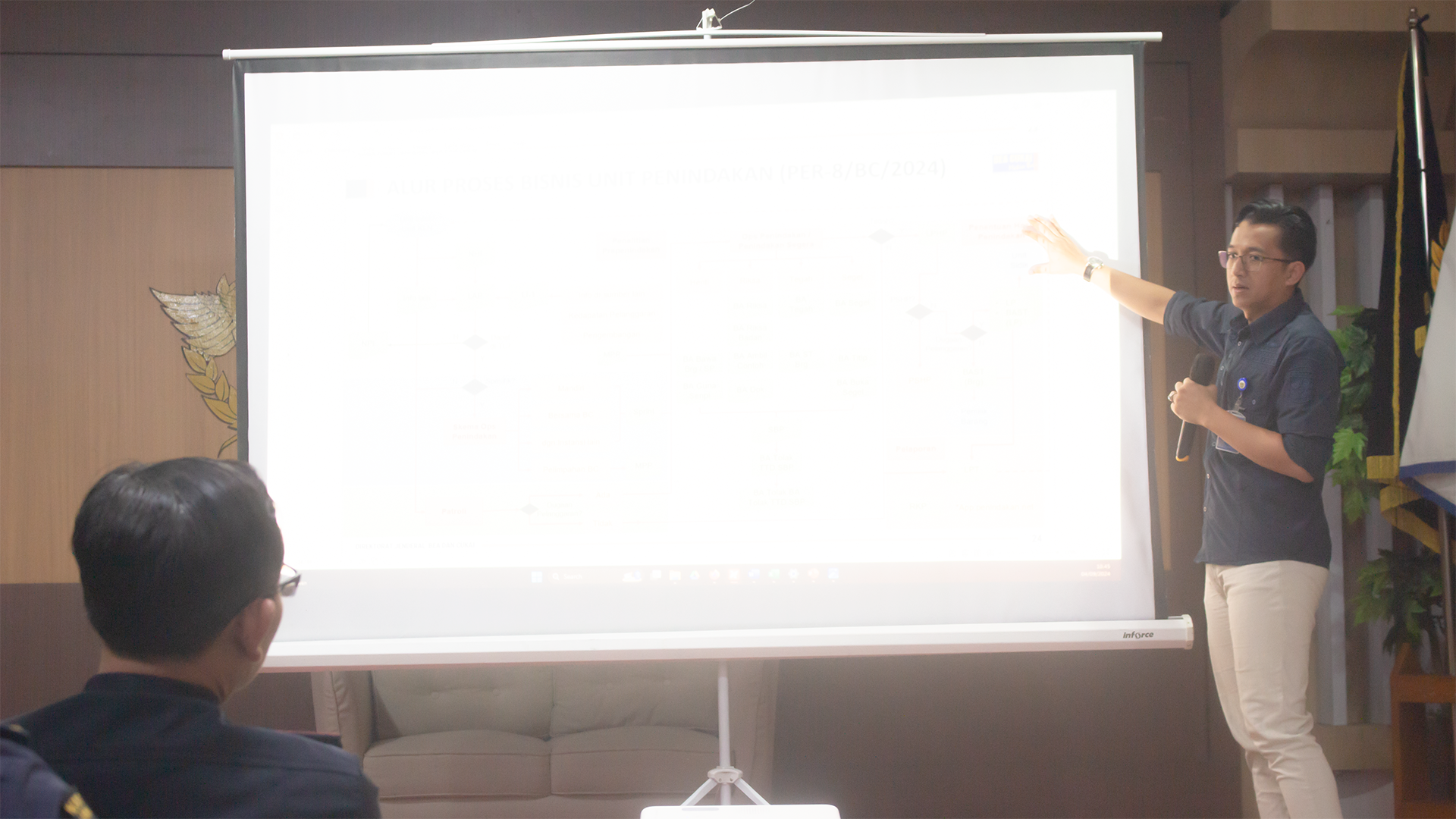 Bea Cukai Sampit melaksanakan Training of Trainers Peraturan Direktur Jenderal Bea dan Cukai nomor 08/BC/2024 tentang Tata Laksana Pengawasan di Bidang Kepabeanan dan Cukai