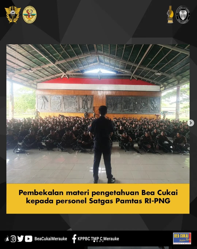 Pembekalan Materi Pengetahuan Bea Cukai Kepada Satgas Pamtas RI-PNG