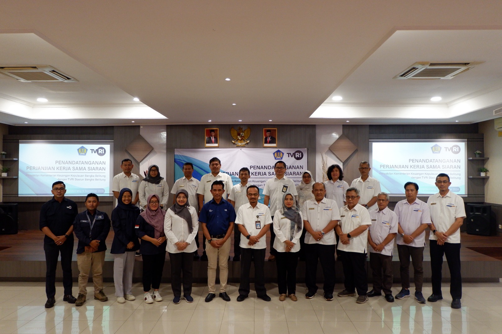 Penandatanganan MoU Antara Perwakilan Kementerian Keuangan Provinsi Bangka Belitung dengan TVRI Provinsi Kepulauan Bangka Belitung