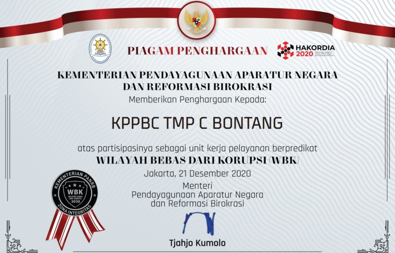 Wilayah Bebas Korupsi (WBK)