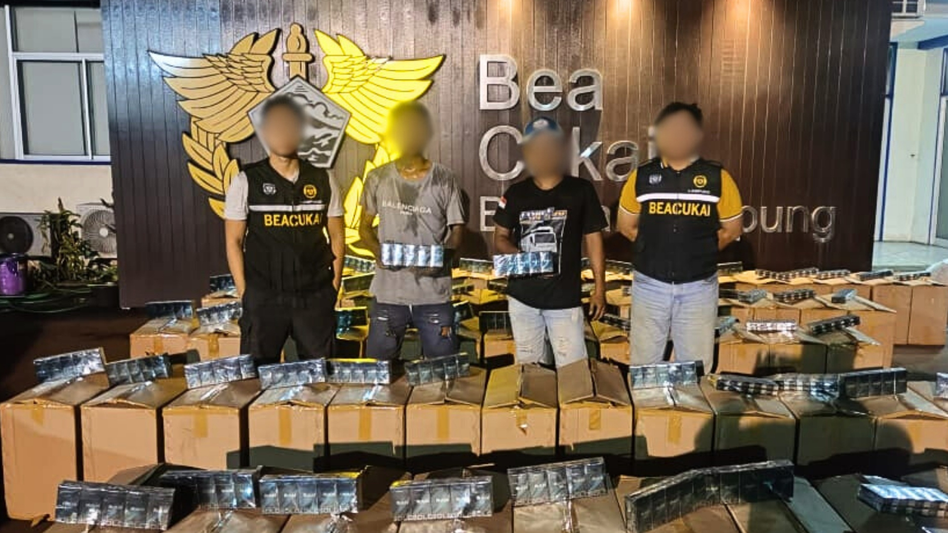 Sinergi Bea Cukai Lampung dan Kanwil DJBC Sumatera Bagian Barat Berhasil Menindak Ribuan Batang Rokok Ilegal