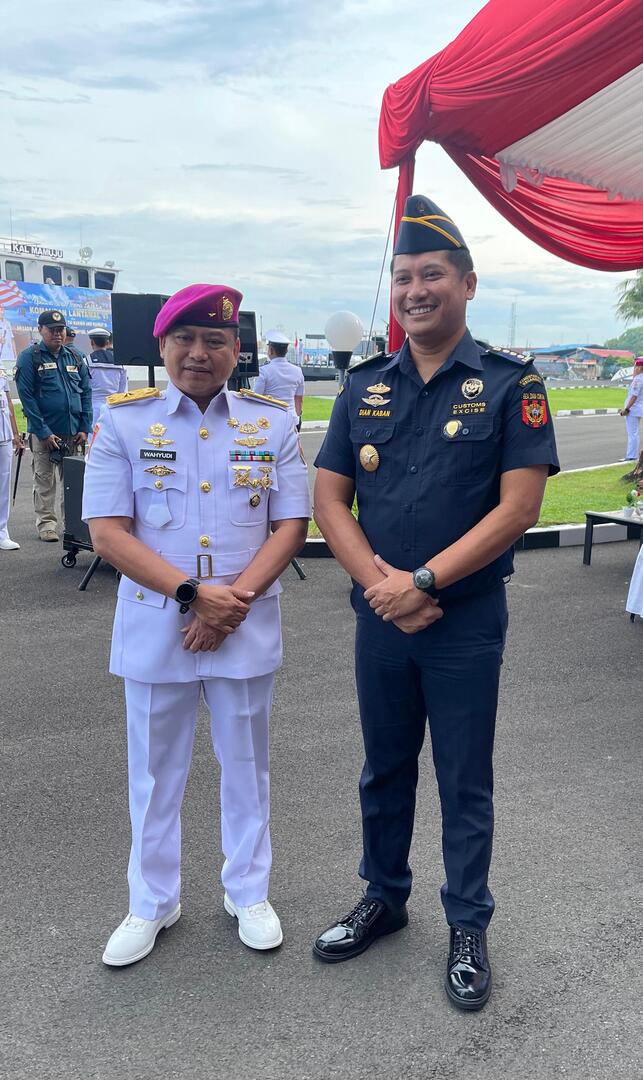 Bea Cukai Sulbagsel Menghadiri Upacara Pisah Sambut Komandan Pangkalan Utama TNI AL VI