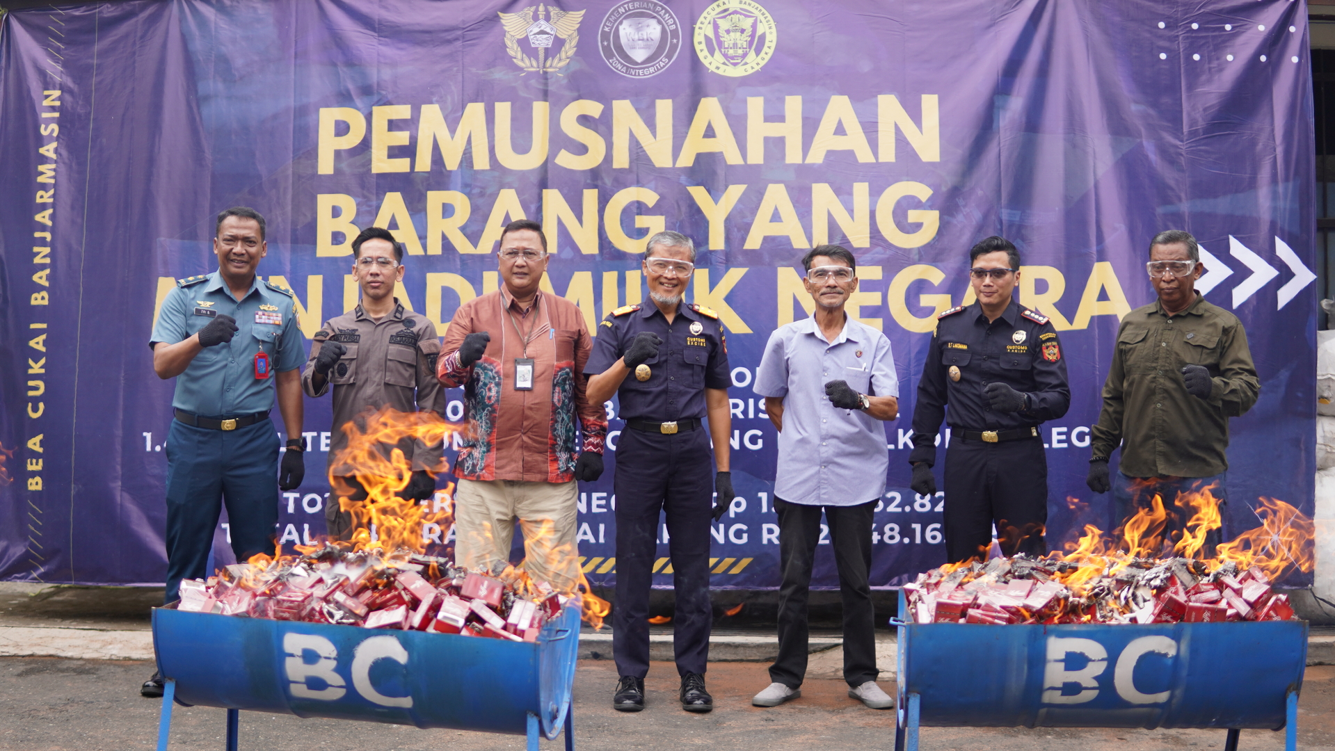 Bea Cukai Musnahkan 1,5 Juta Batang Rokok Ilegal dan 1.450 liter MMEA