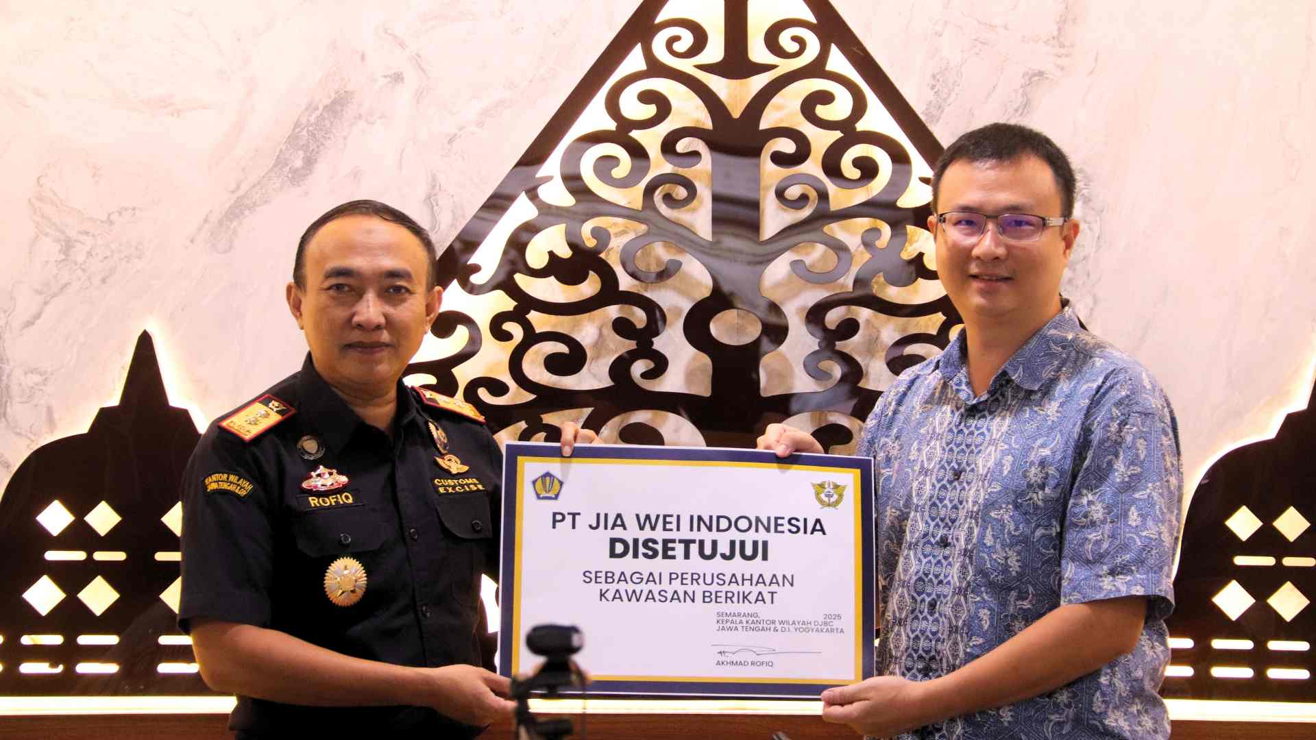 Bea Cukai Jateng DIY Fasilitasi Kawasan Berikat untuk PT Jia Wei Indonesia