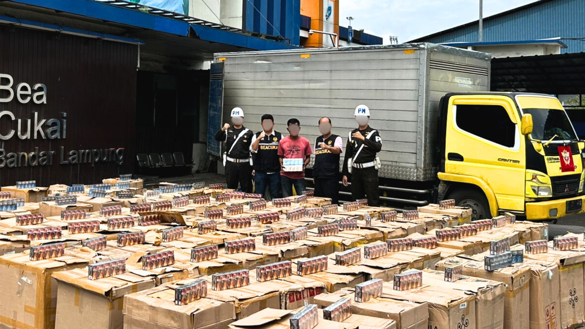 Sinergi Bea Cukai Lampung dan Denpom AD II/3 Lampung Berhasil Menindak 3,69 Juta Batang Rokok Ilegal