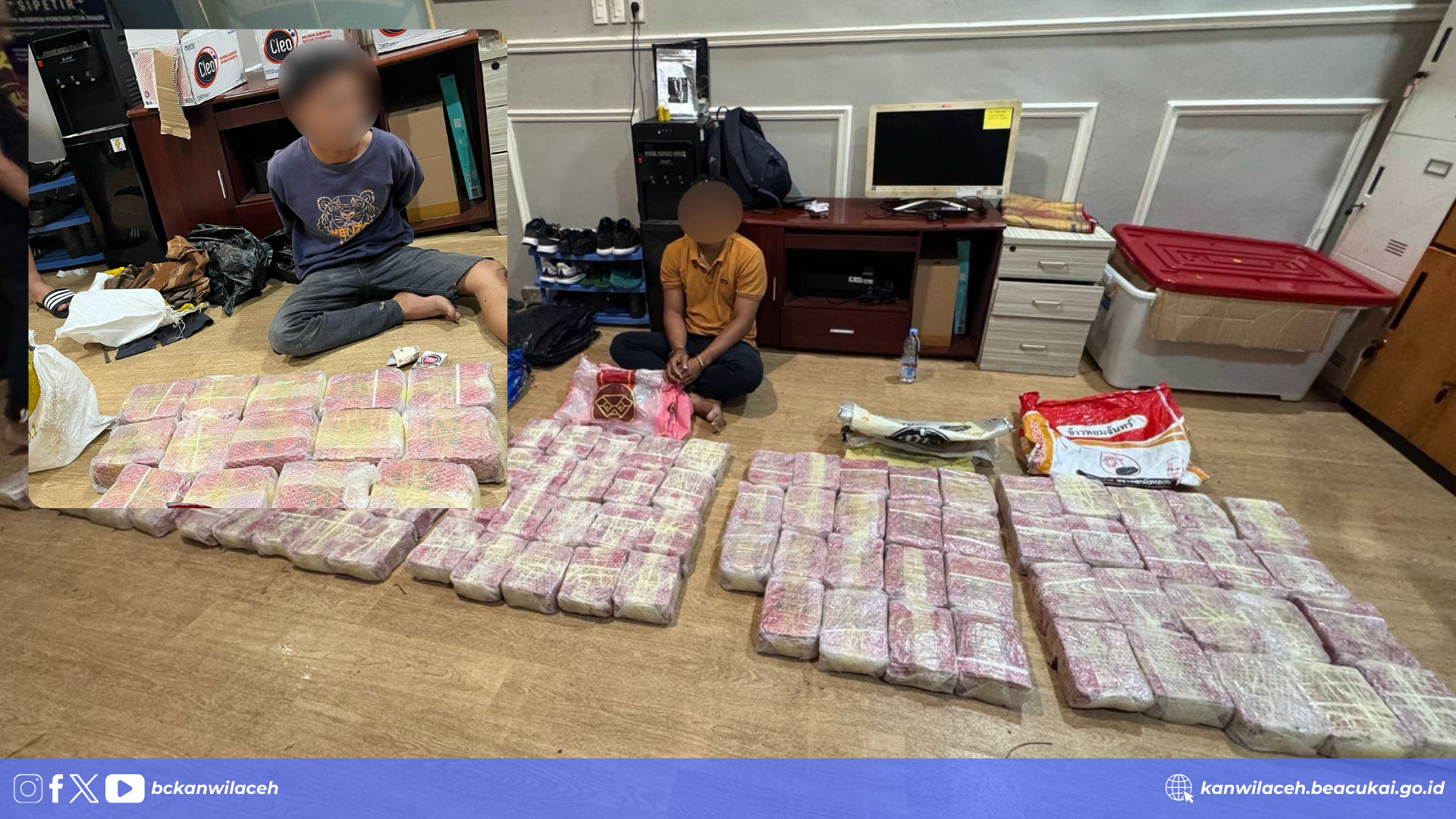 Bea Cukai Aceh Bersama Tim Gabungan Gagalkan Penyelundupan 117 Bungkus  Diduga Narkotika Jenis Methamphetamine