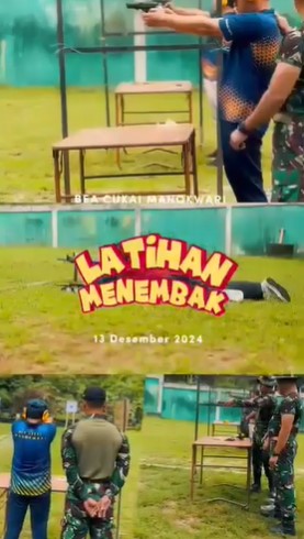 Recap Latihan Keterampilan Penggunaan Senjata Api Yang Diadakan Oleh Bea Cukai Manokwari