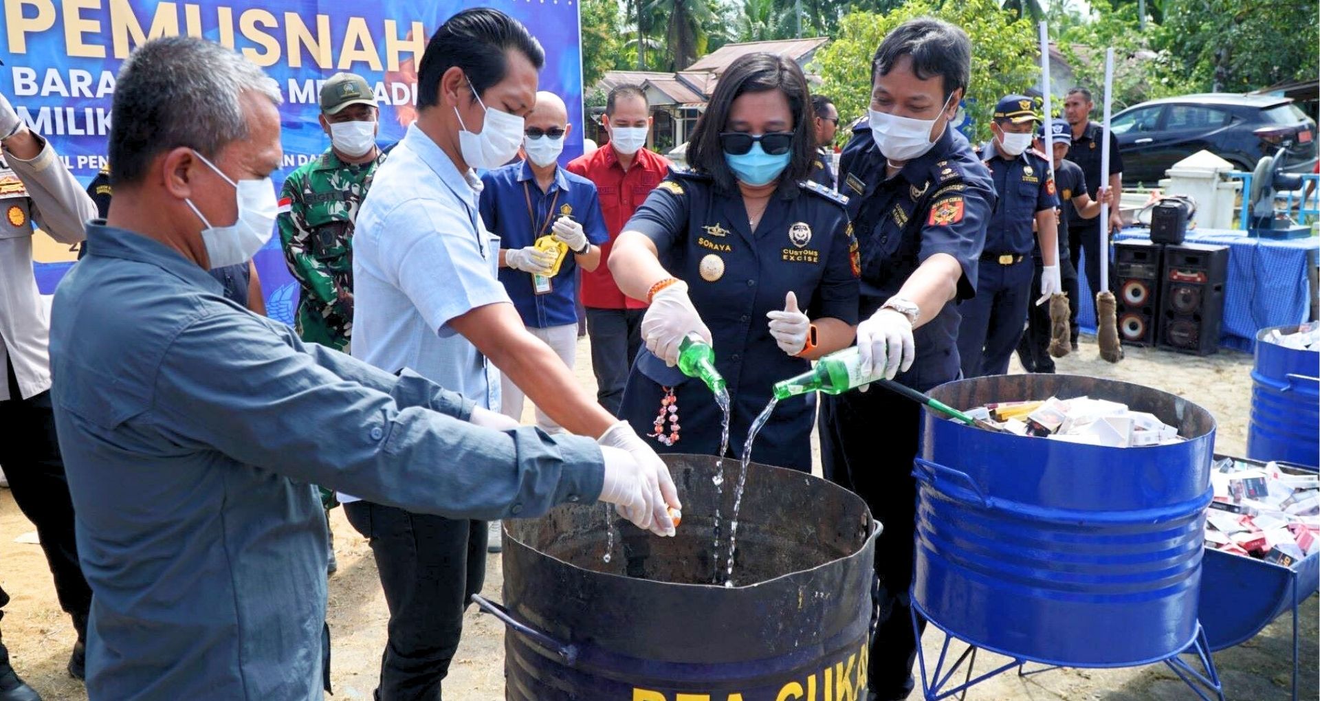 Bea Cukai Sintete Gelar Pemusnahan Barang Yang Menjadi Milik Negara (BMMN) Hasil Penindakan Kepabeanan dan Cukai