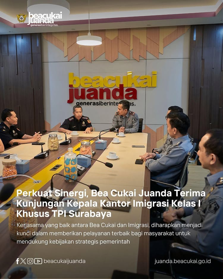 Perkuat Sinergi, Bea Cukai Juanda Terima Kunjungan Kepala Kantor Imigrasi Kelas 1 Khusus TPI Surabaya
