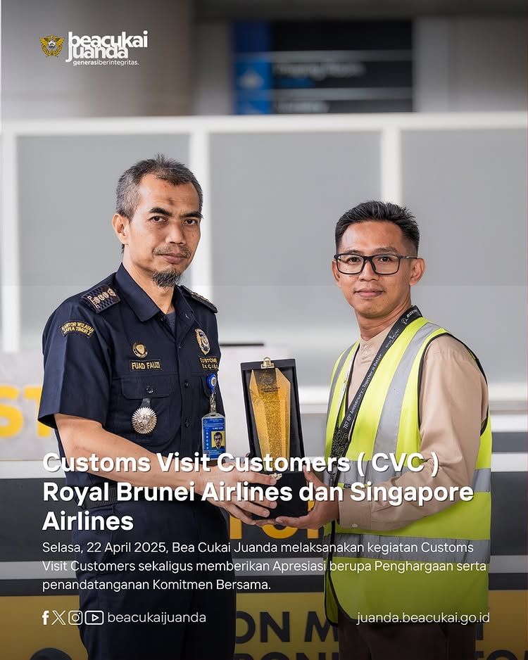 Bea Cukai Juanda Lakukan CVC ke Maskapai Penerbangan