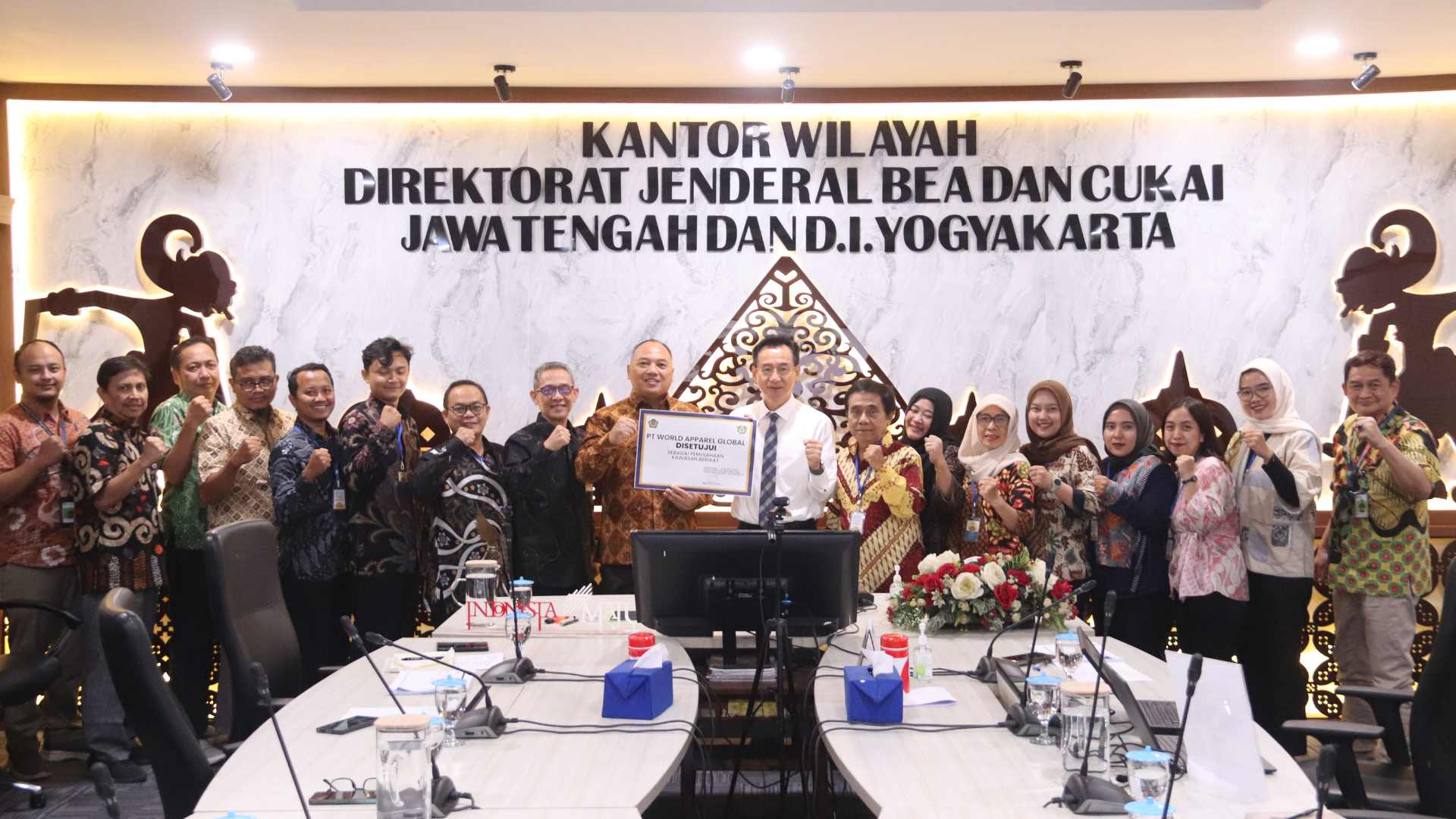 Kanwil Bea Cukai Jateng DIY Resmi Berikan Fasilitas Kawasan Berikat kepada PT. World Apparel Global