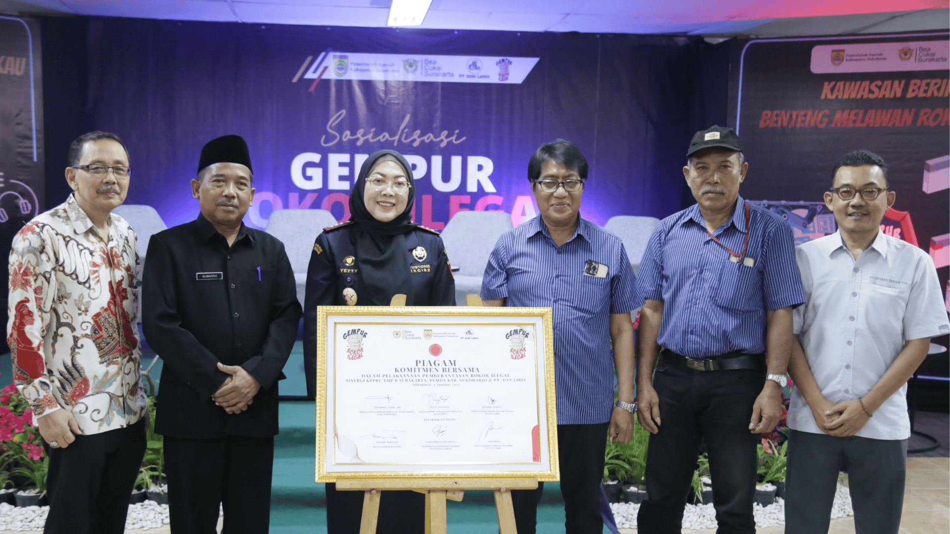 Kolaborasi Bea Cukai Surakarta dan PT Dan Liris Wujudkan Kawasan Bebas Rokok Ilegal