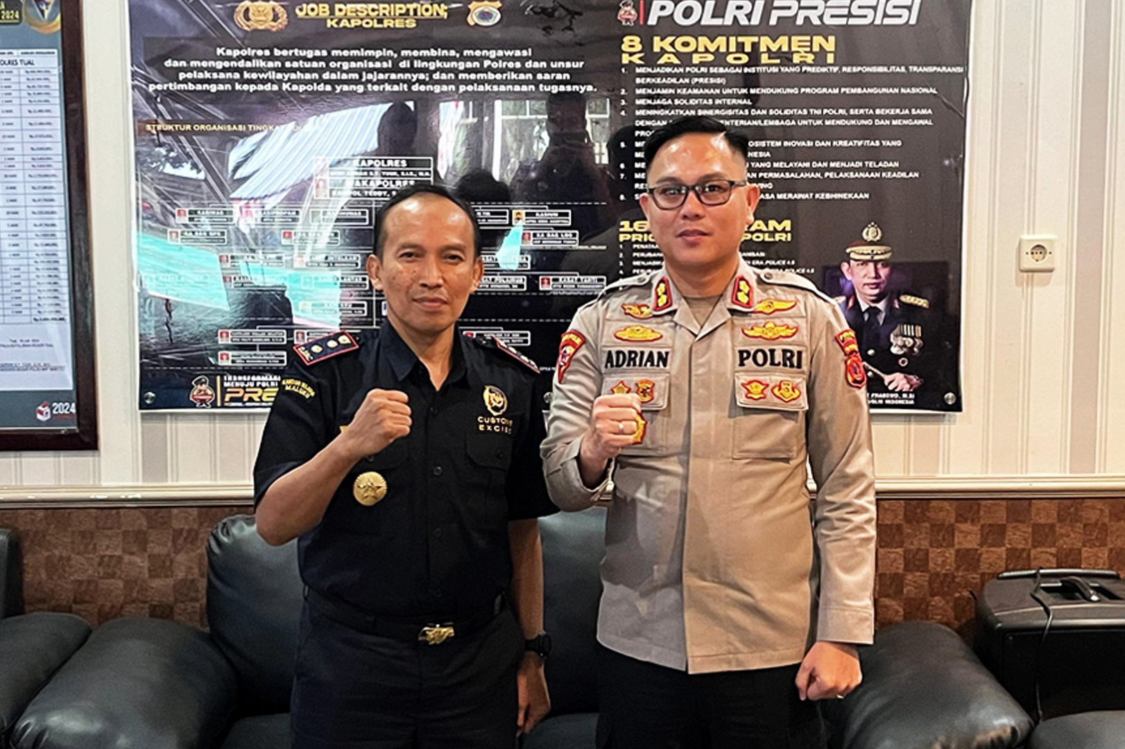 Perkuat Pengawasan, Bea Cukai Tual Jalin Sinergi dengan Kepolisian