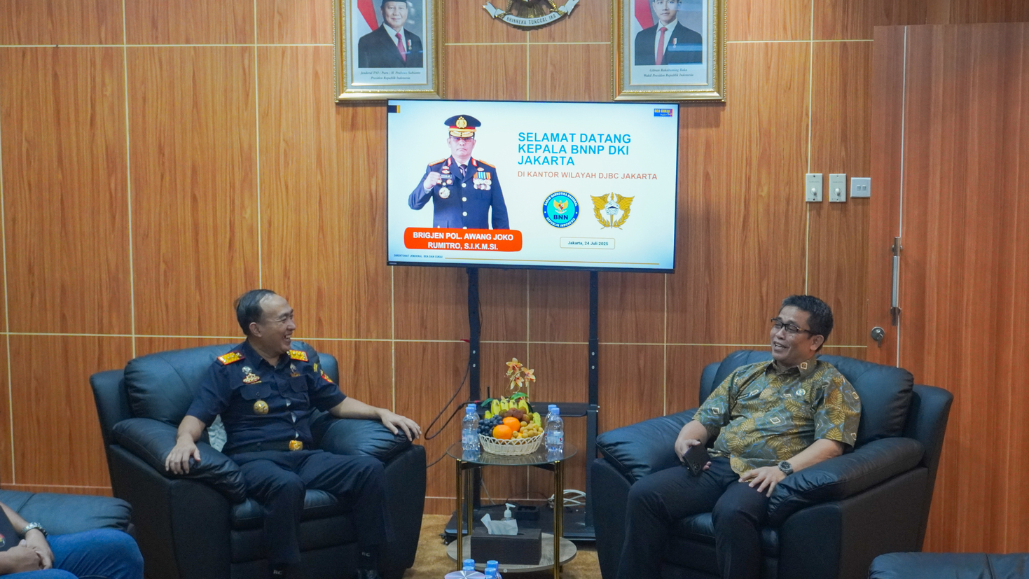 Sinergi Aparat Penegak Hukum, Bea Cukai Kanwil Jakarta Terima Kunjungan Kepala BNNP DKI Jakarta