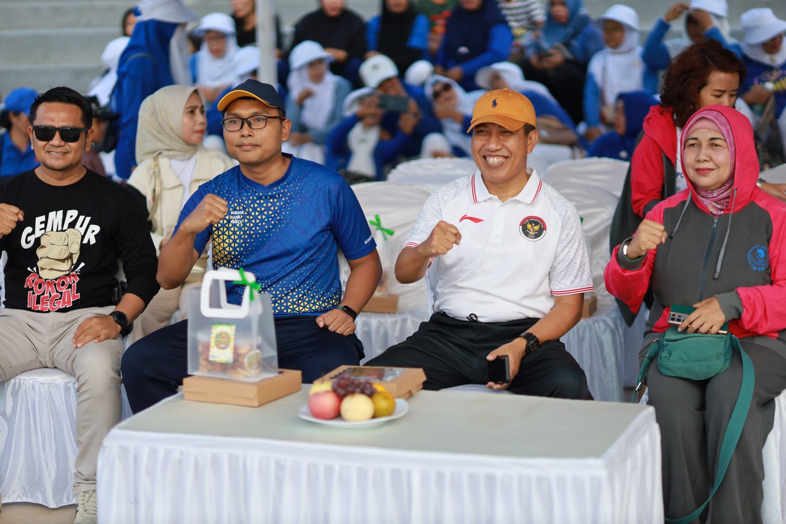 Sosialisasi Gempur Rokok Ilegal Dalam Acara IWAPI Fun Motion di Teras Udayana