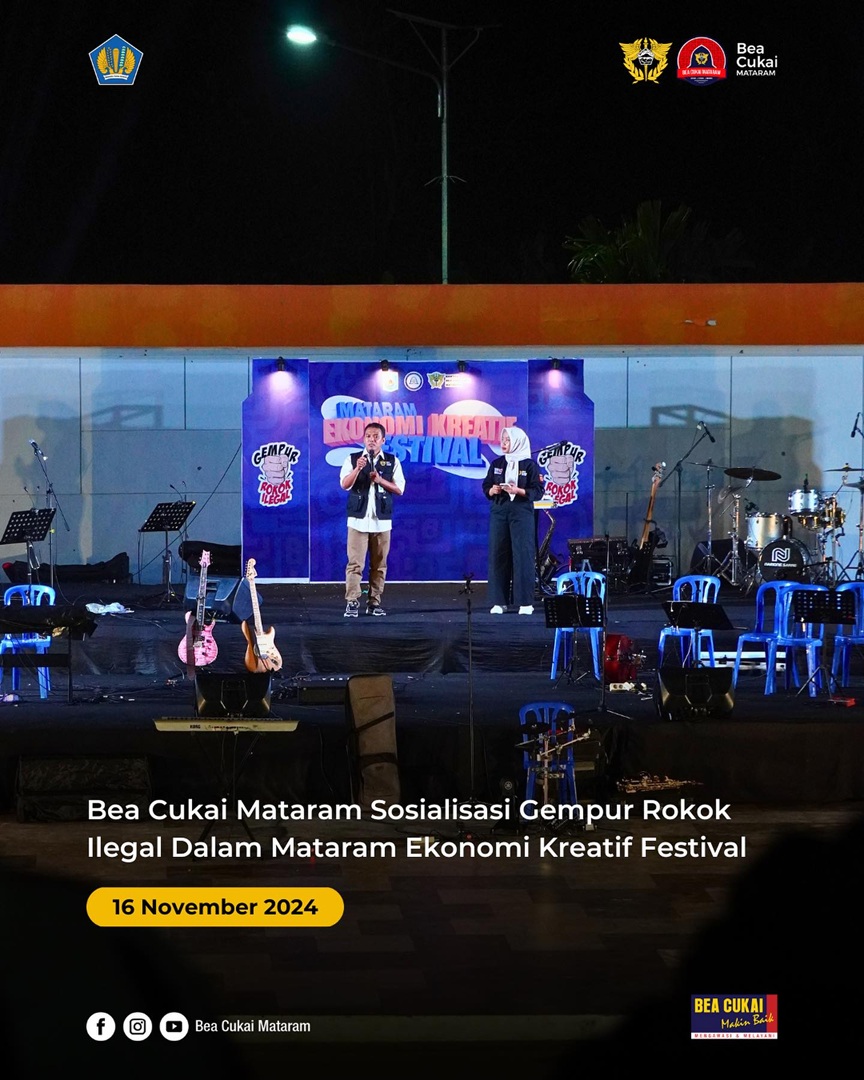 Bea Cukai Mataram Sosialisasi Gempur Rokok Ilegal Dalam Mataram Ekonomi Kreatif Festival