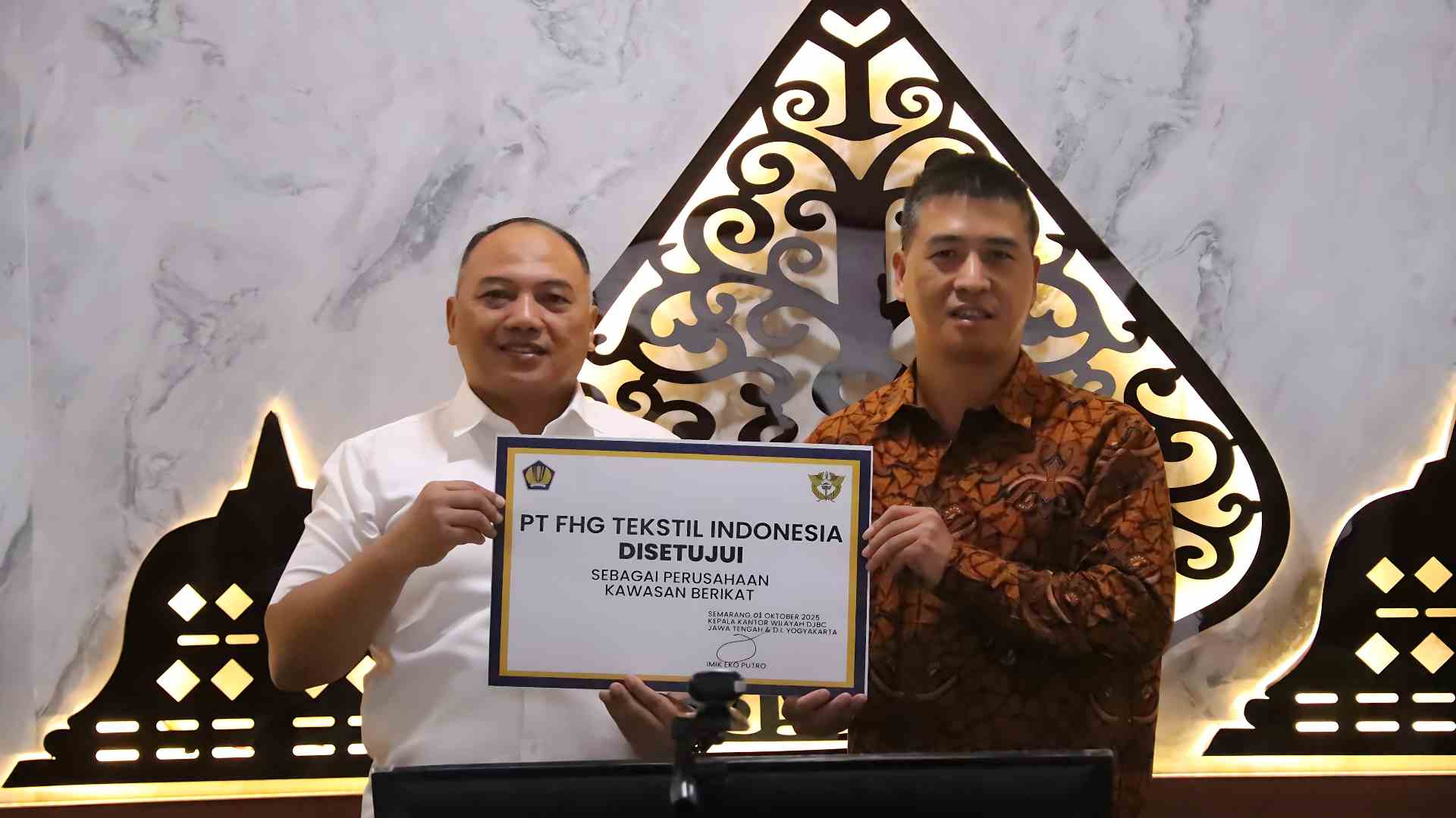 Investasi Rp1,2 Triliun dan Serap 1.305 Tenaga Kerja, PT FHG Tekstil Kantongi Izin Kawasan Berikat