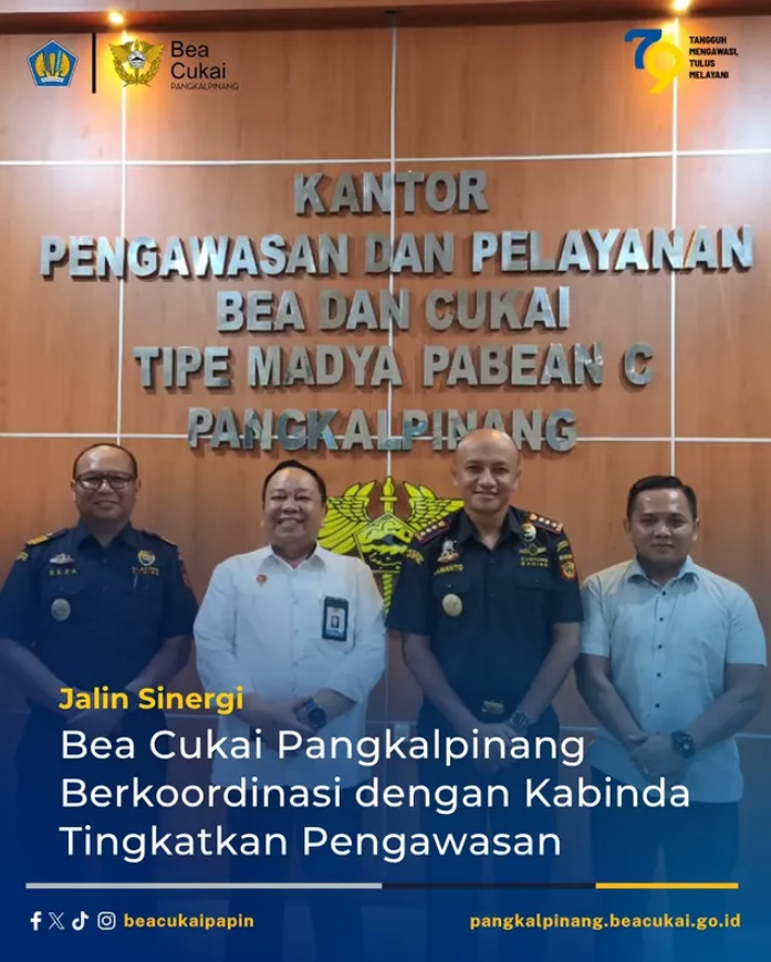 Bea Cukai Pangkalpinang Berkoordinasi dengan Kabinda Tingkatkan Pengawasan