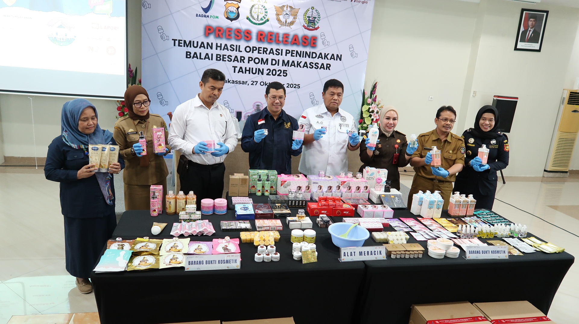 Sinergi Press Release Penindakan Kosmetik Ilegal oleh Balai Besar Pengawas Obat dan Makanan Makassar