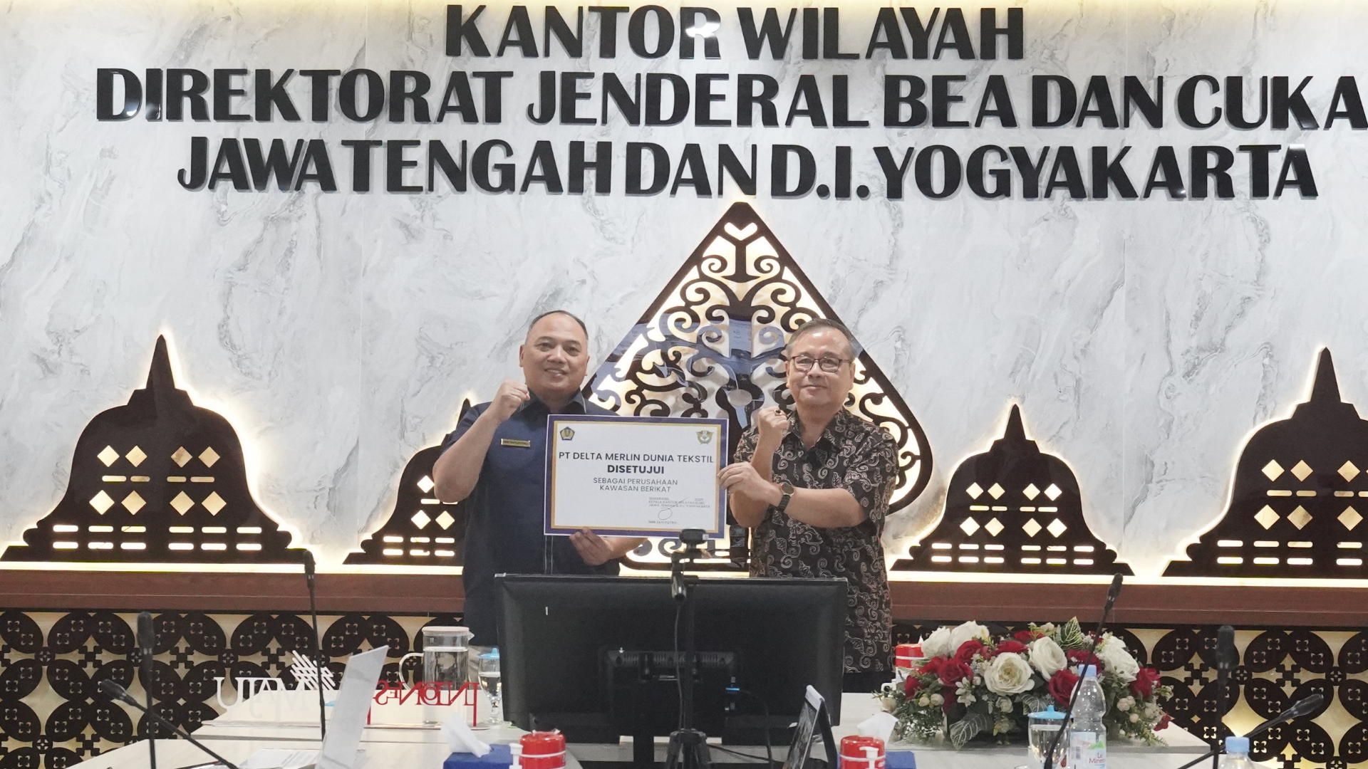 Bea Cukai Perkuat Hilirisasi dan Ekspor: PT Delta Merlin Dunia Textile Resmi Berstatus Kawasan Berikat