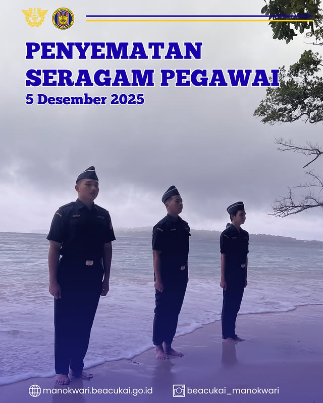 Penyematan Seragam Pegawai Baru Bea Cukai Manokwari 2025