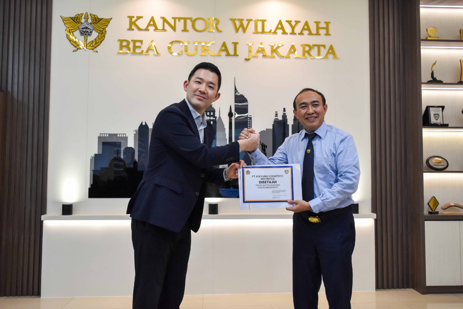 Bea dan Cukai Jakarta Berikan Fasilitas kepada PT Aekyung Chemtech Indonesia