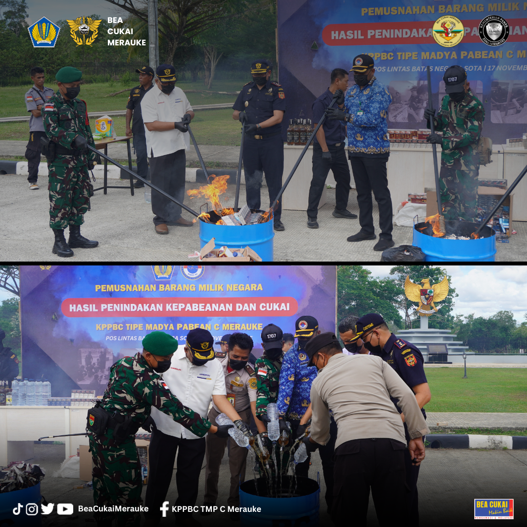 Pemusnahan Barang Yang Menjadi Milik Negara Hasil Penindakan Kepabeanan dan Cukai