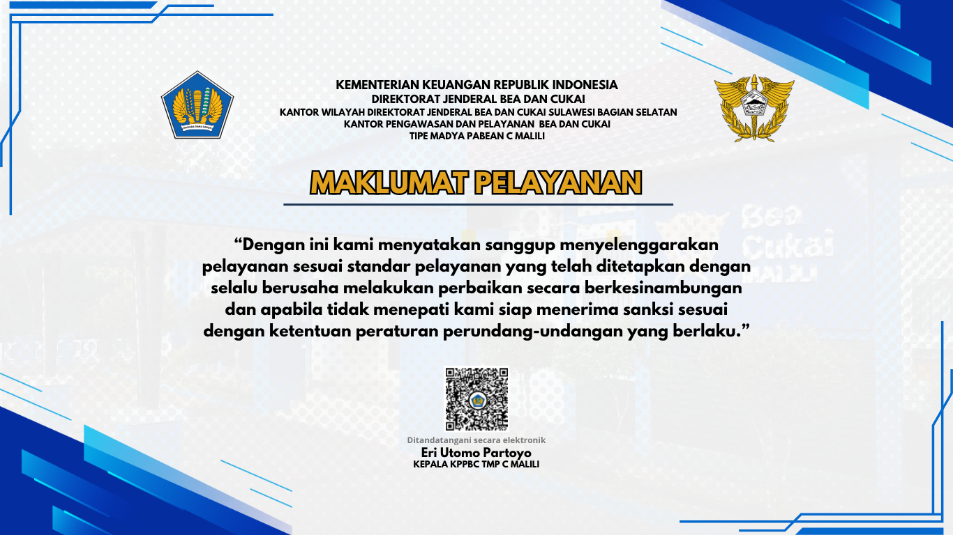 Maklumat Pelayanan Bea Cukai Malili