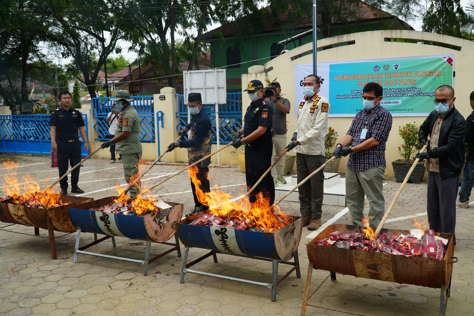 Bea Cukai Langsa Laksanakan Pemusnahan Rokok Ilegal Senilai RP 1,29 Miliar