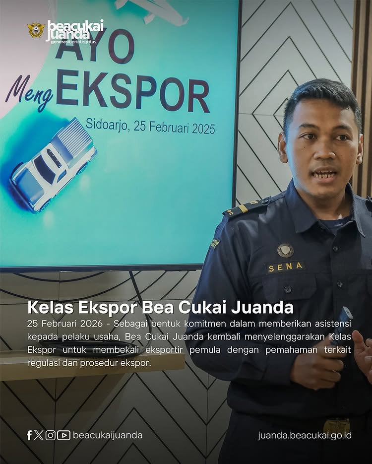 Kelas Ekspor Bea Cukai Juanda Februari 2026