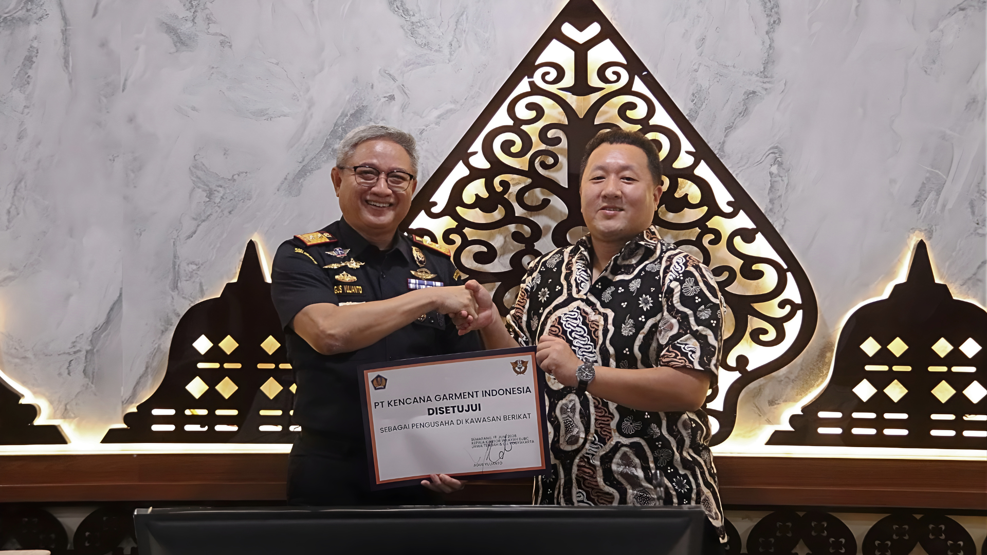 Dorong Industri Tekstil Berdaya Saing, Bea Cukai Jateng DIY Setujui Kawasan Berikat PT Kencana Garment Indonesia