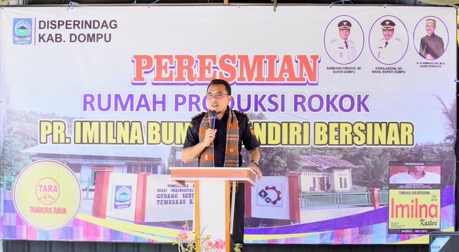 Bea Cukai Sumbawa Hadiri Peresmian Pabrik Rokok Imilna Bumen Mandiri Bersinar di Kabupaten Dompu