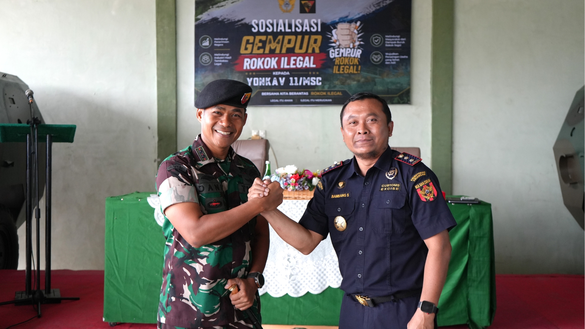 Bea Cukai Lhokseumawe Edukasi Prajurit Yonkav 11/Macan Setia Cakti untuk Perangi Peredaran Rokok Ilegal