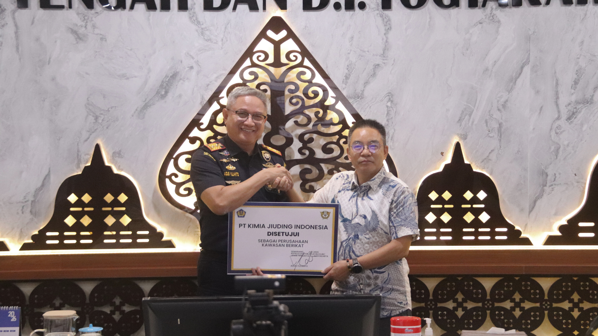 Perkuat Ekspor dan Investasi, Bea Cukai Berikan Fasilitas Kawasan Berikat kepada PT Kimia Jiuding Indonesia
